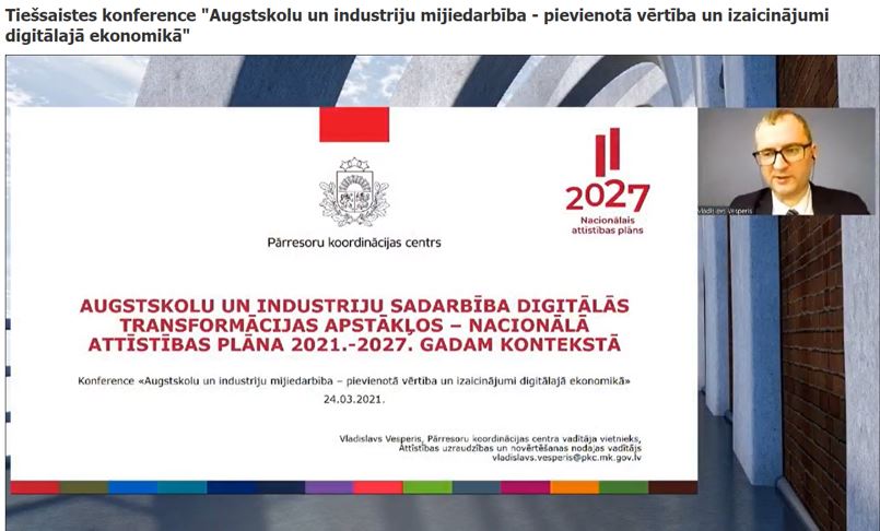 Vladislavs Vesperis uzstājas par augstskolu un industriju sadarbību NAP2027 kontekstā