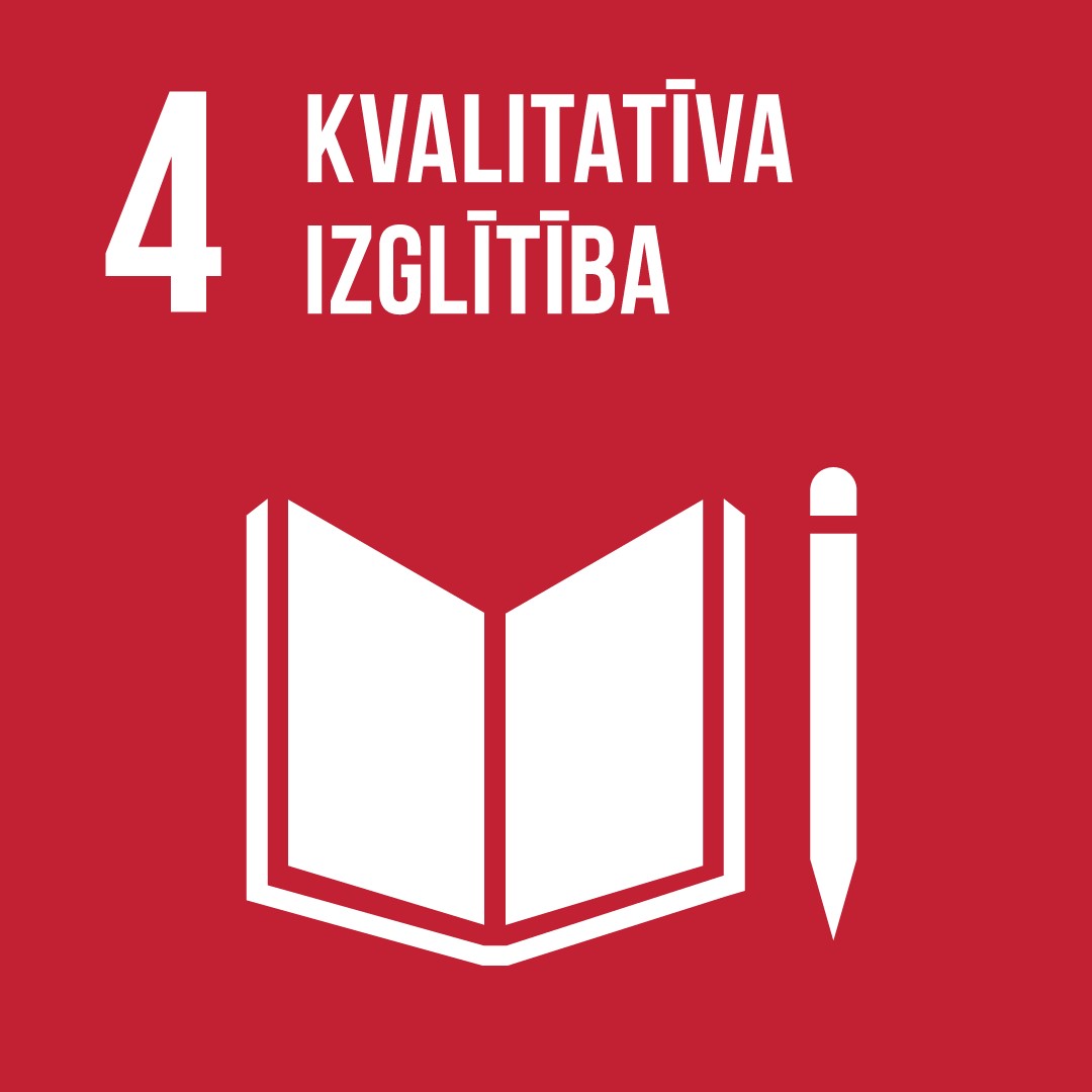 ANO 4. IAM "Nodrošināt iekļaujošu un kvalitatīvu izglītību un veicināt mūžizglītības iespējas" ikona